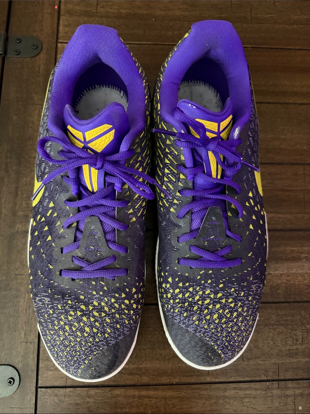 Men’s Purple and Yellow Kobe’s Basketball Athletic Sneakers